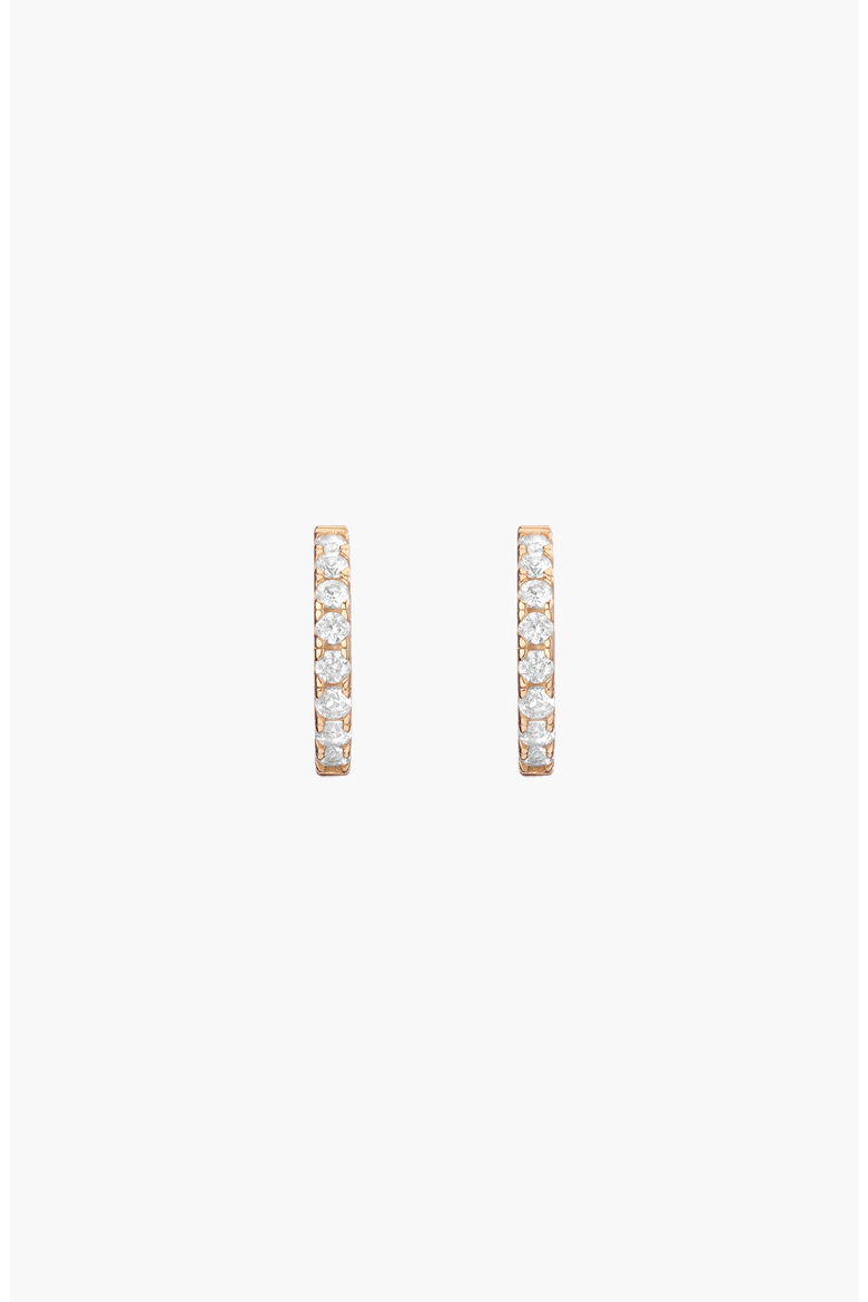White Sapphire Huggie Earrings, Alternate, color, Yellow Gold Vermeil