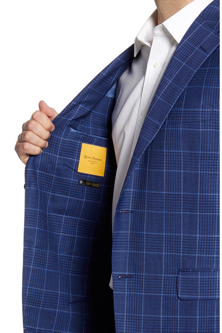 Classic Fit Plaid Wool & Silk Sport Coat, Alternate, color, MEDIUM BLUE
