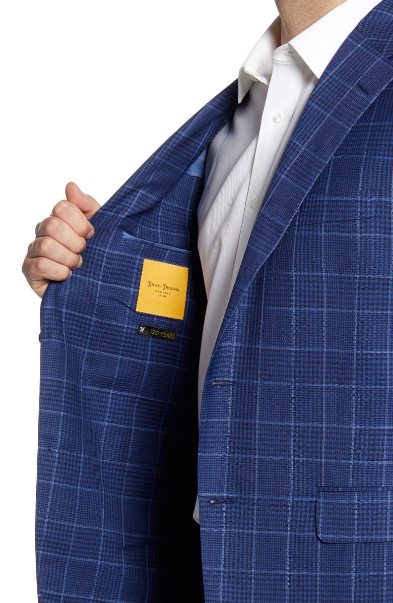 Hickey Freeman Classic Fit Plaid Wool & Silk Sport Coat, Alternate, color, 