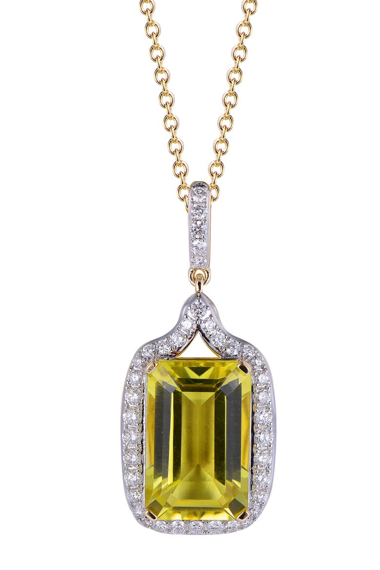 London Blue Topaz Necklaces with Diamonds, Main, color, Lemon