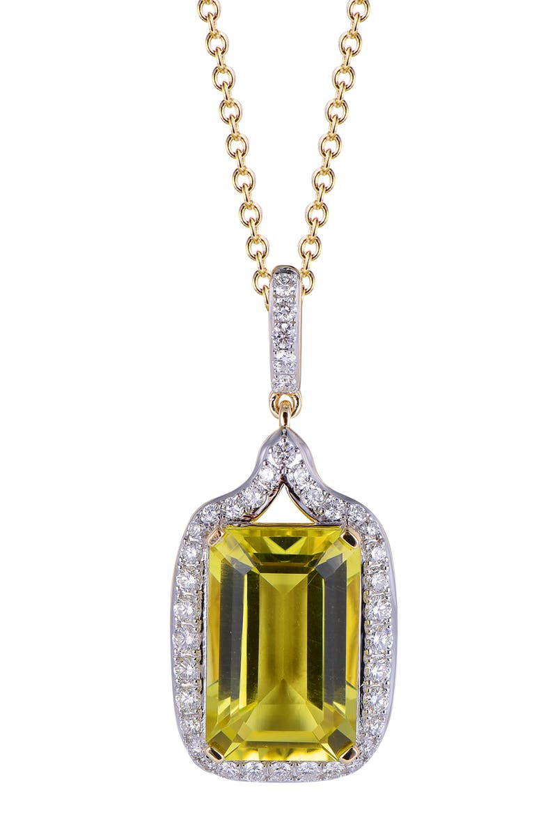 Kahn High Jewelry London Blue Topaz Necklaces with Diamonds, Main, color, Lemon