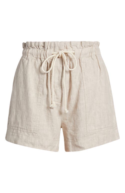 Rails Foster Paperbag Linen Shorts In Heathered Flax