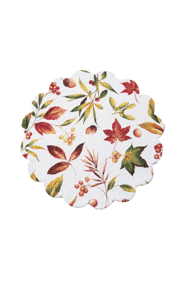Camilla Round Placemats Set of 6, 17", Alternate, color, Green