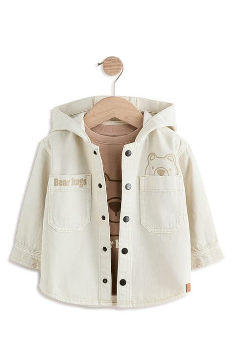 Kids' Graphic T-Shirt & Denim Hooded Jacket Set (Little Kid)