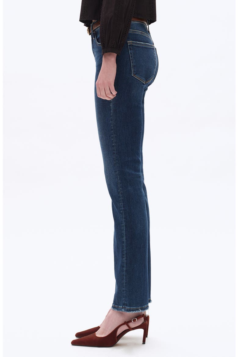 Mid Rise Slim Straight Leg Jeans, Alternate, color, DARK BLUE