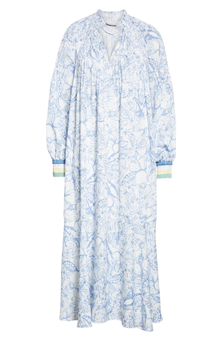 Tibi Isa Toile Print Ribbed Cuff Midi Dress, Alternate, color,