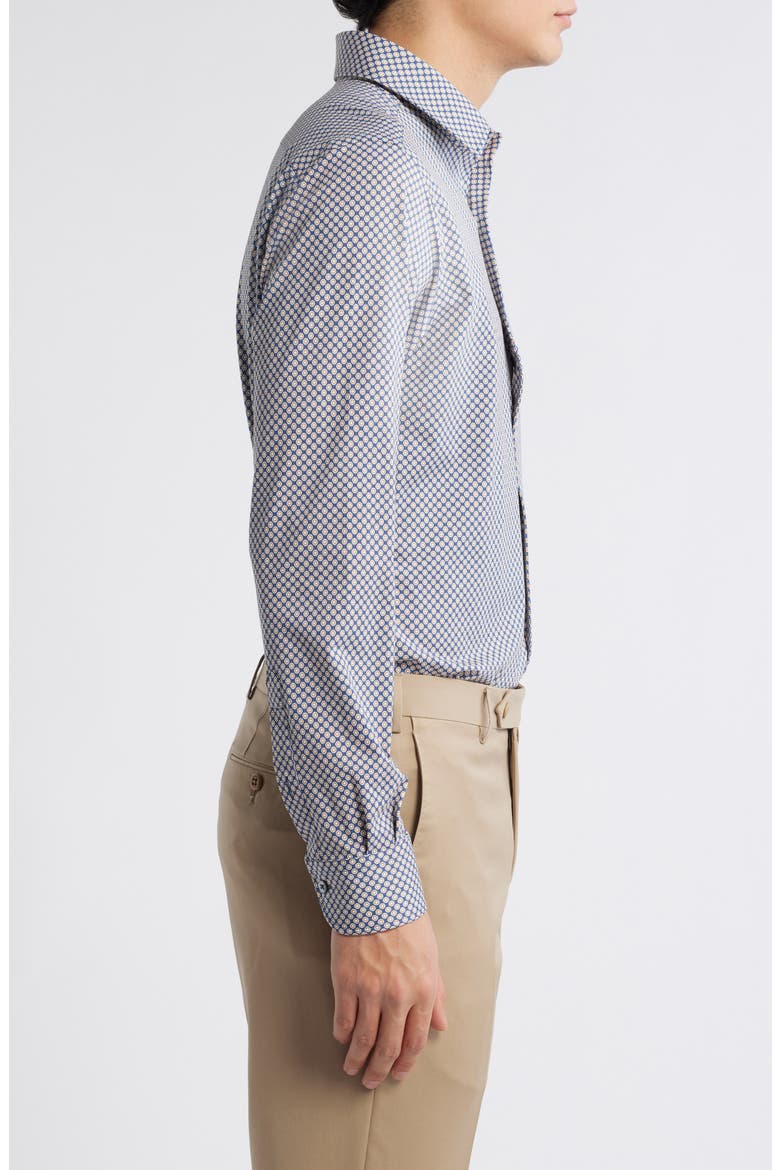 Tile Neat Knit Cotton Blend Dress Shirt, Alternate, color, MULTI