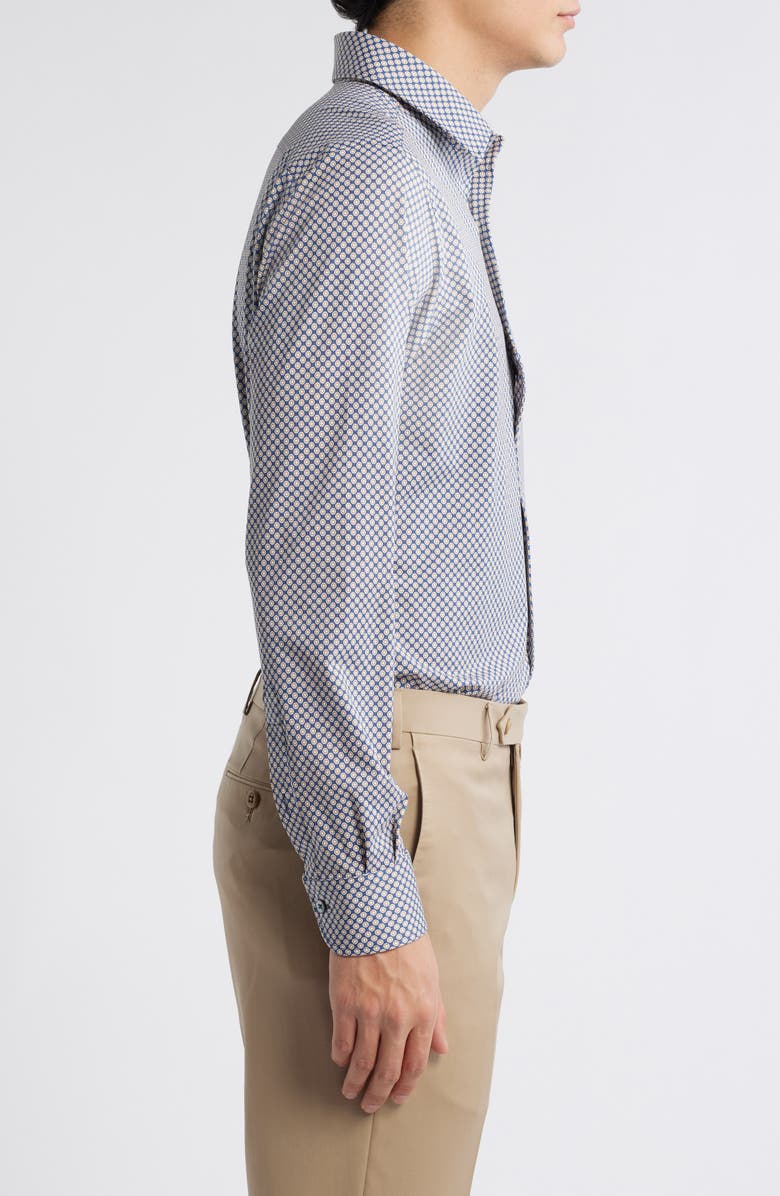 Zanella Tile Neat Knit Cotton Blend Dress Shirt, Alternate, color, Multi