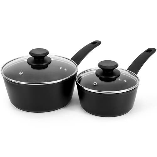 Oster Connelly 7 Piece Textu Nonstick Aluminum Cookware Set In Black