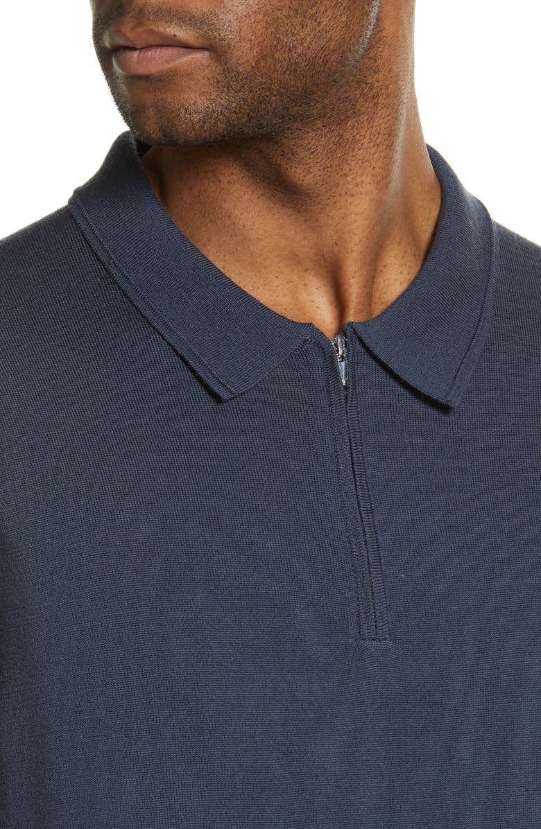 Reiss Maxwell Quarter Zip Merino Polo, Alternate, color,