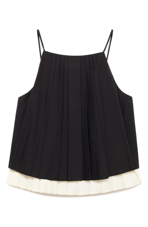 Mango Pleat Hem Camisole In Black