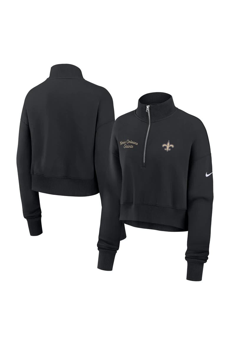 Women's Nike Black New Orleans Saints Primetime Phoenix Half-Zip Sweatshirt, Alternate, color, Black
