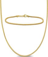 Julianna B. Men's 2-Piece Set Franco Link Chain Necklace & Bracelet