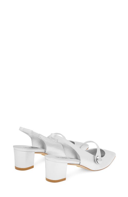 Stuart Weitzman Sw 50 Block Slingback Pump In Silver
