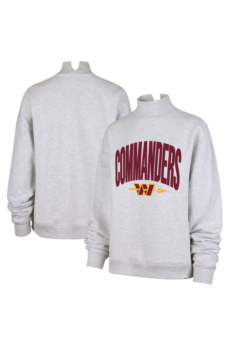 Women's '47  Gray Washington Commanders Subtle Muse Mock Neck Sweatshirt, Main, color, Gray