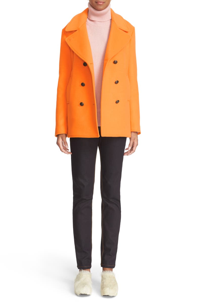 Tomas Maier Wool Blend Peacoat, Main, color,