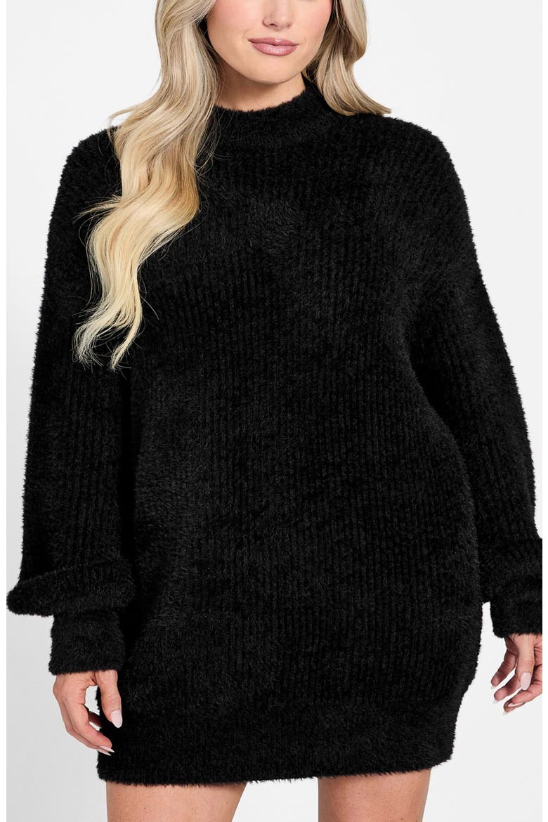 Torri Mock Neck Tunic Sweater, Main, color, BLACK-BLACK