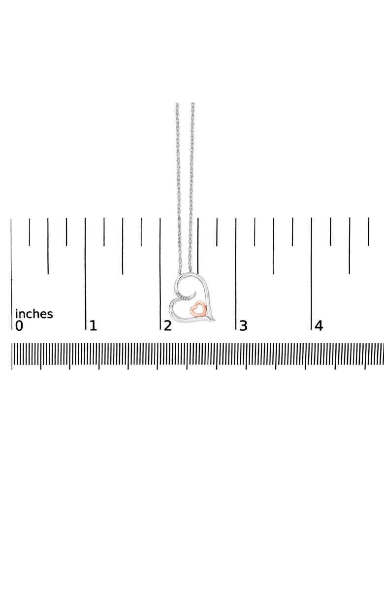 Haus of Brilliance 14K Rose Gold Plated Sterling Silver Diamond Accent Heart Pendant Necklace, Alternate, color, White Gold Over Silver