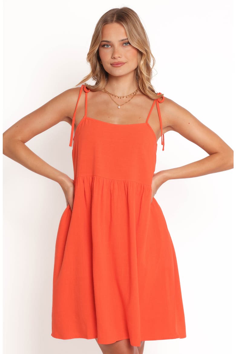 Emerson Tie Strap Minidress, Alternate, color, ORANGE