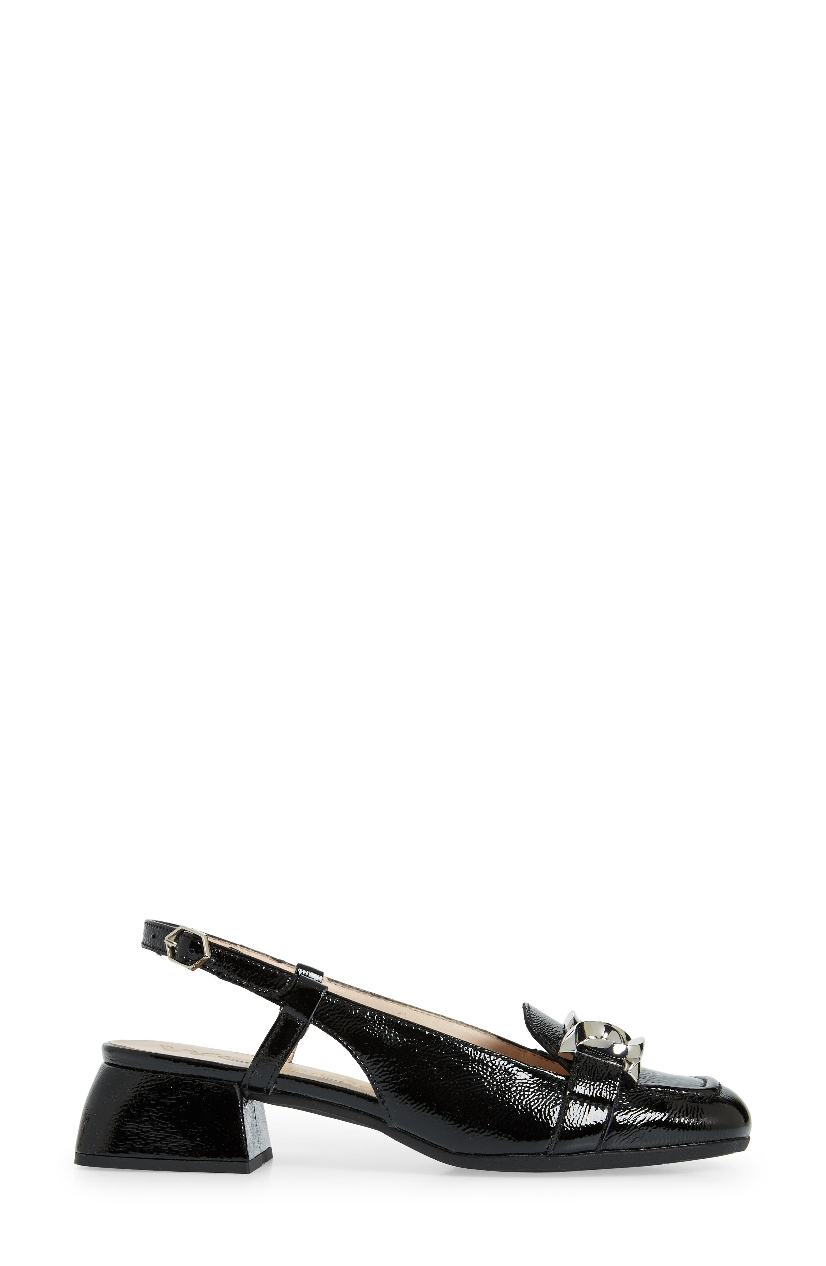 Wonders Chain Detail Slingback Pump, Alternate, color, Black Patent