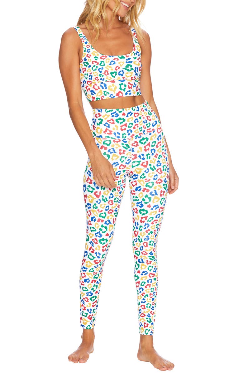 Beach Riot Ayla Leopard High Waist Leggings, Alternate, color, 