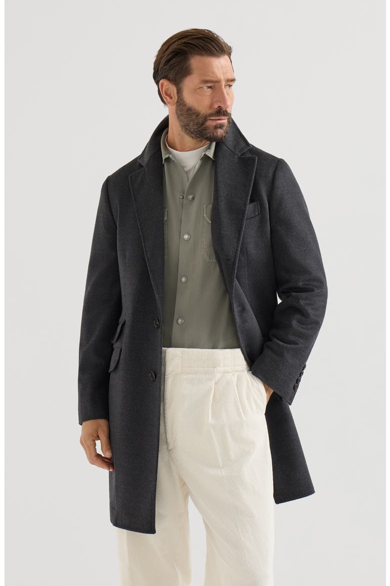 Lightweight virgin wool cloth coat, Main, color, Anthracite