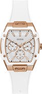 GUESS Phoenix Tonneau Multifunction Silicone Strap Watch, 44mm x 51mm