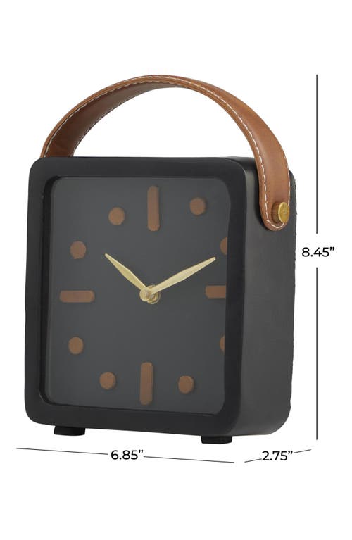 Vivian Lune Home Modern Black Metal Clock In Black