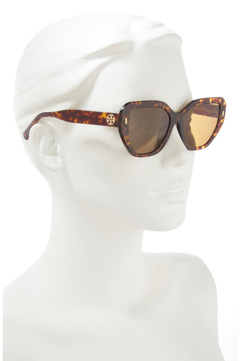 55mm Polarized Cat Eye Sunglasses, Alternate, color, DK TORT