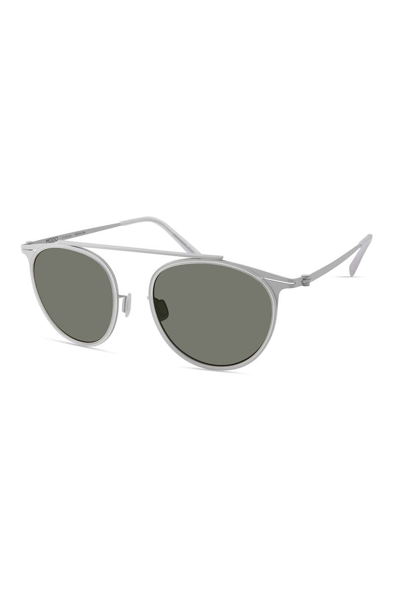 Browline Sunglasses, Alternate, color, CRYSTAL SILVER