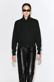 COS Merino Wool Mock-Neck Cardigan
