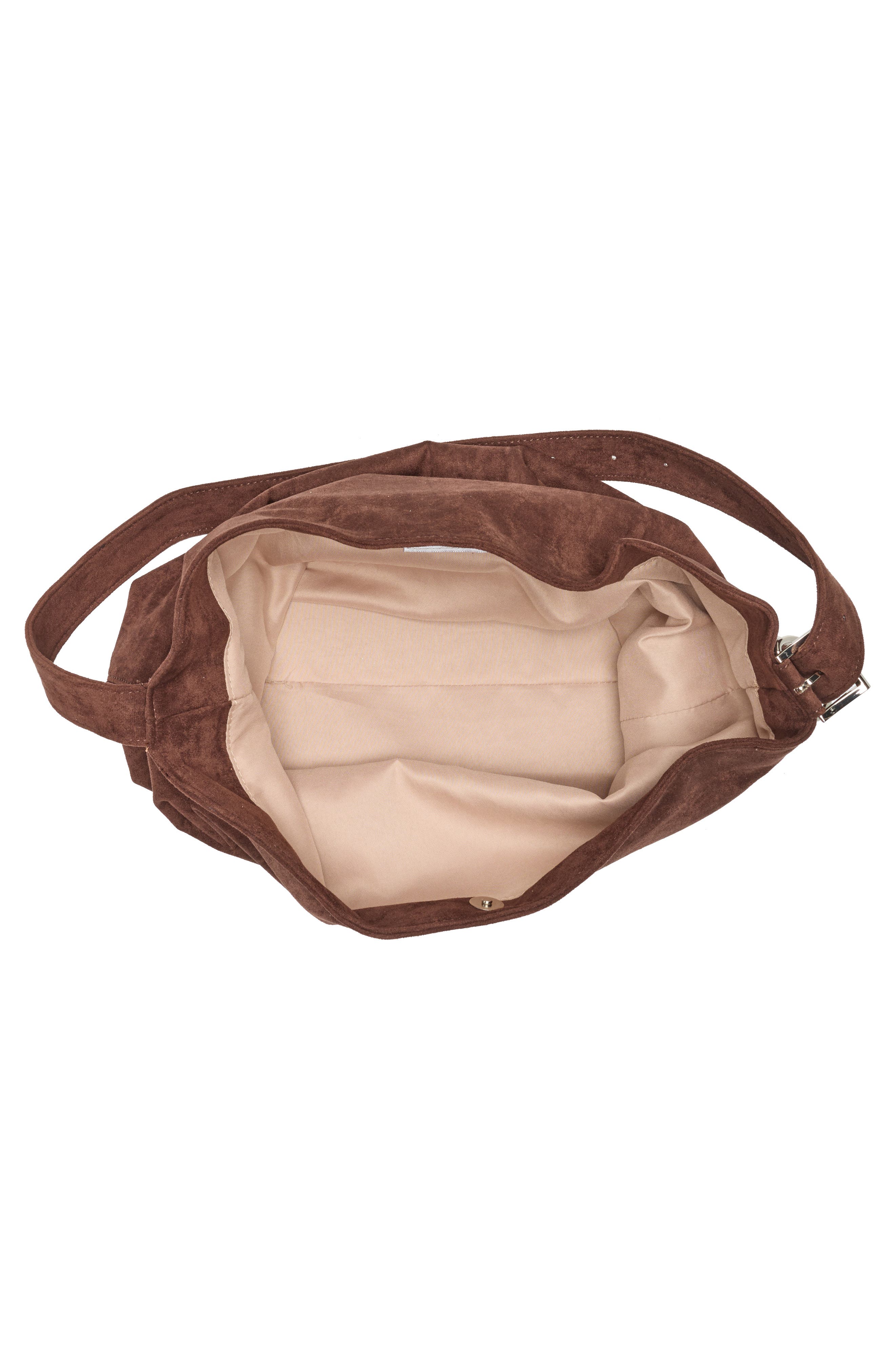 Madden Girl Faux Suede Shoulder Bag, Alternate, color, Brown