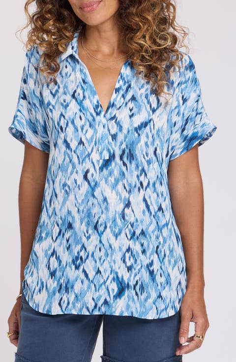 Becky Split Neck Woven Top