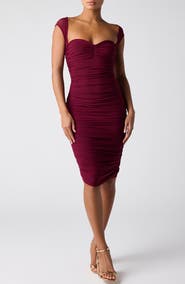 Lulus Ruched Cap Sleeve Body-Con Dress