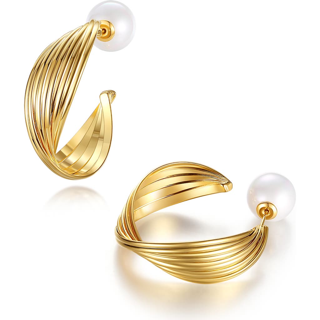 Classicharms Twisted Wave Hoop Earrings In Gold