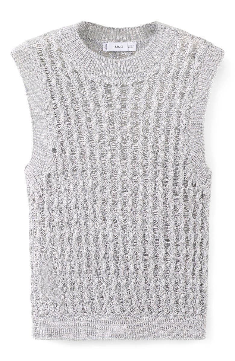 MANGO Open Stitch Knit Sweater Vest, Alternate, color, 