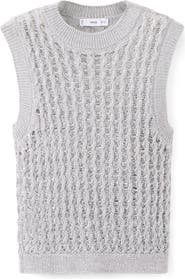 MANGO Open Stitch Knit Sweater Vest