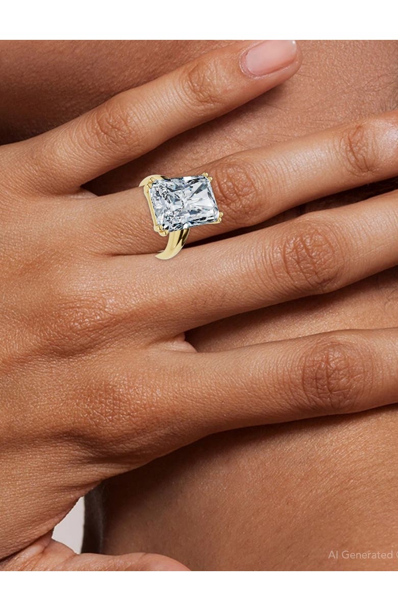 Bliss Diamond Certified 11Ct Radiant Cut Diamond Engagement Ring 14k Gold Lab Grown, Alternate, color, 