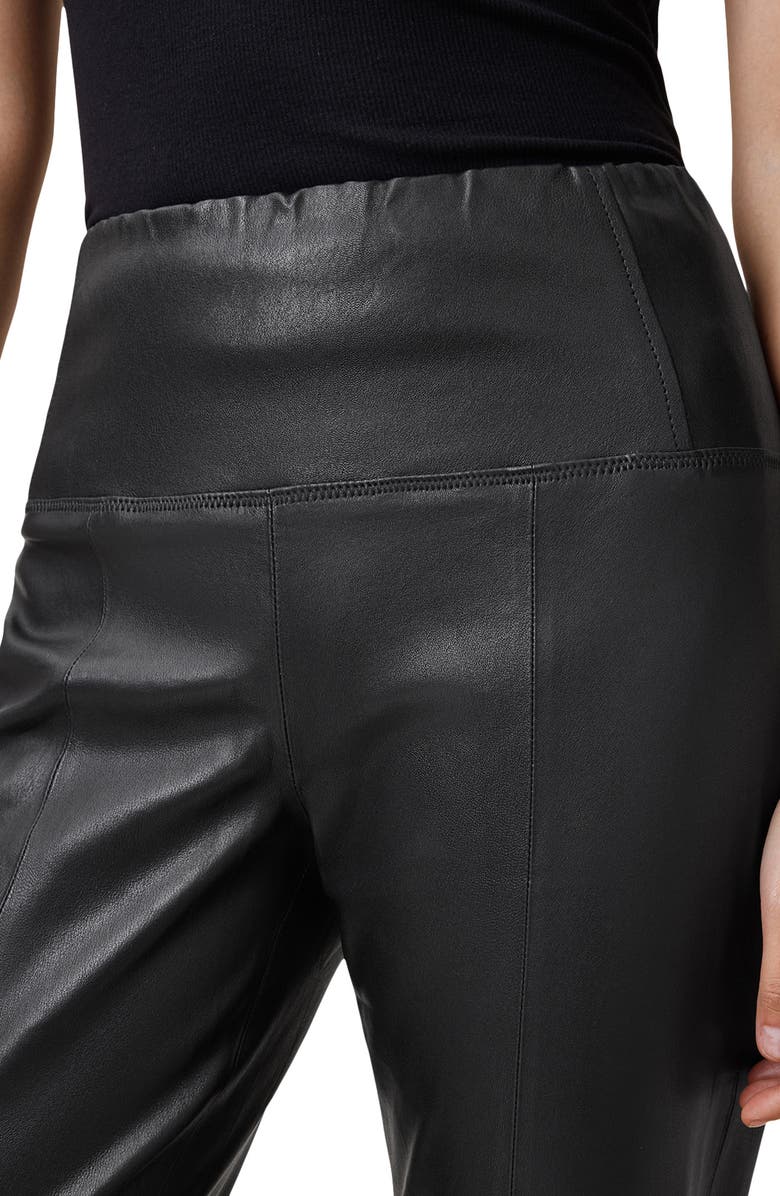 AllSaints Cora Slit Flare Leather Pants, Alternate, color,