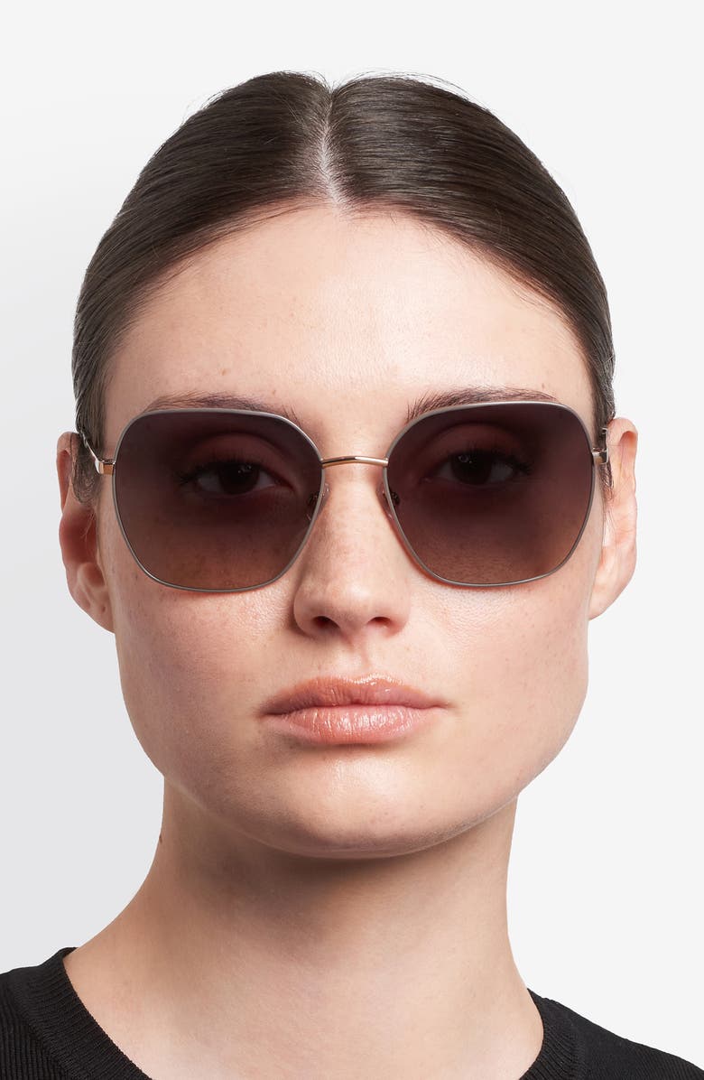 Fossil 59mm Square Sunglasses, Alternate, color, Brown/ Grey Brown Ds