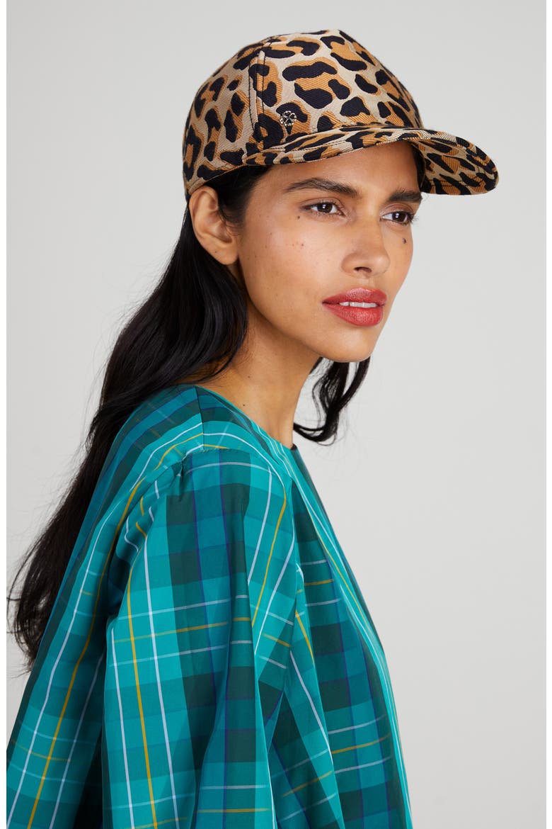 leopard brocade baseball cap, Alternate, color, NATURAL