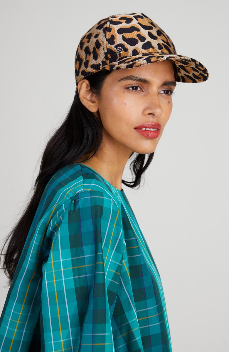 Kate Spade New York leopard brocade baseball cap, Alternate, color, 