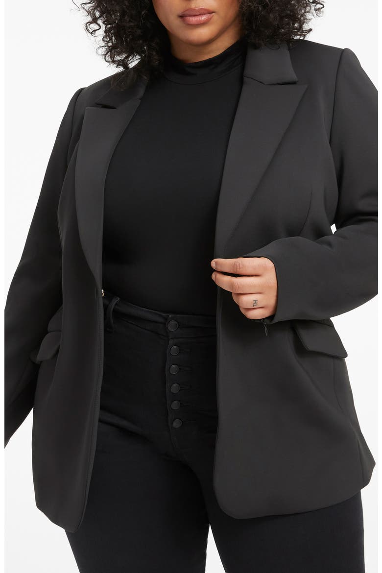 Fitted Scuba Blazer, Alternate, color, BLACK001