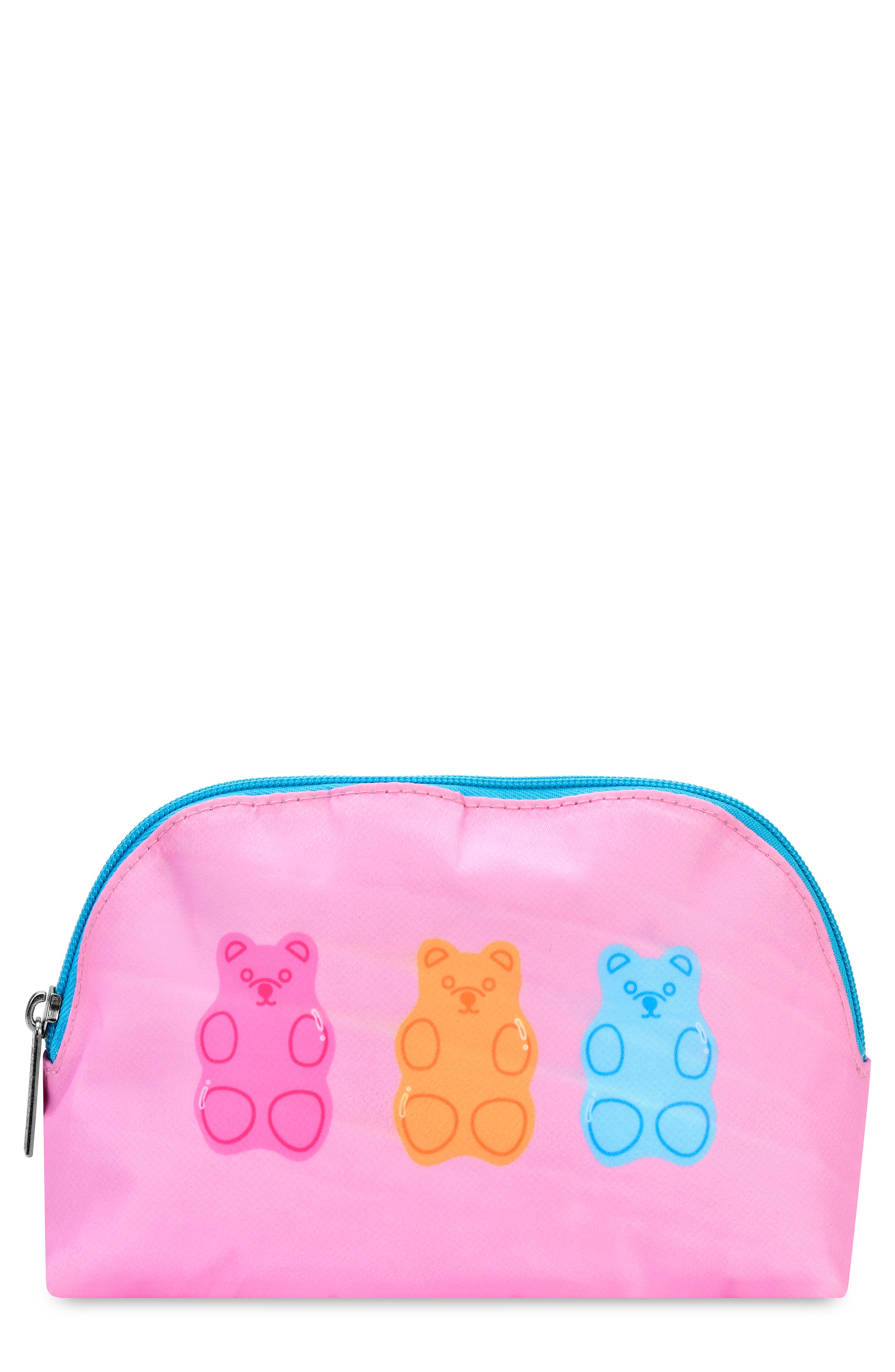 Kids' Jelly Bears Oval Cosmetic Bag, Main, color, PINK MULTI