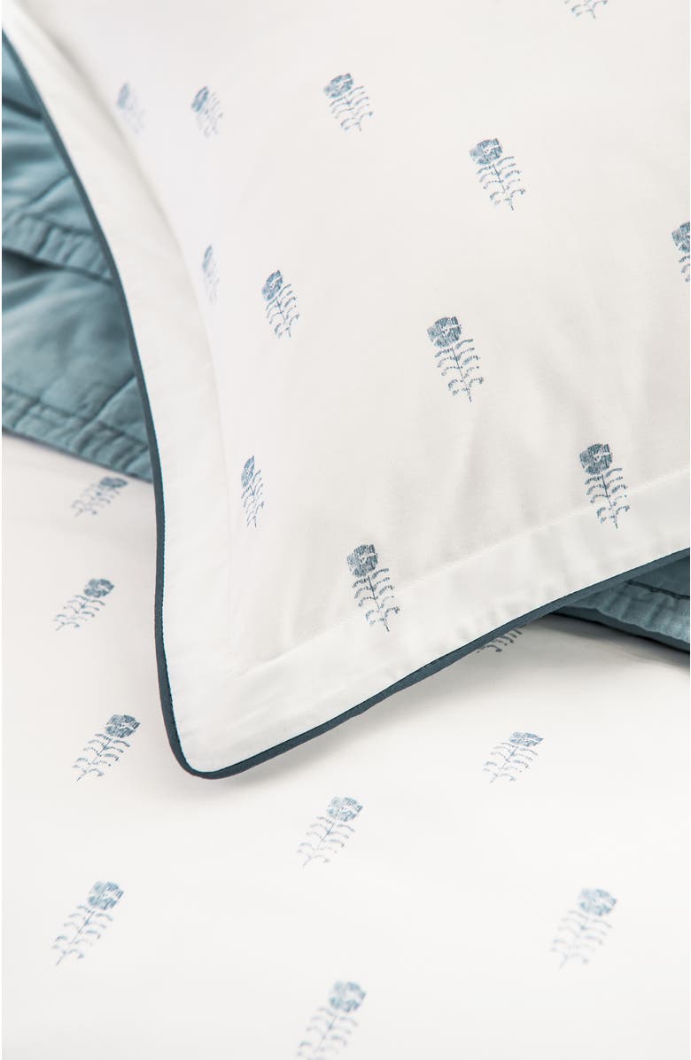 CHRISTY Arley Cottage Style Floral Design Cotton Percale Pillow Sham Pairs, Alternate, color, Blue