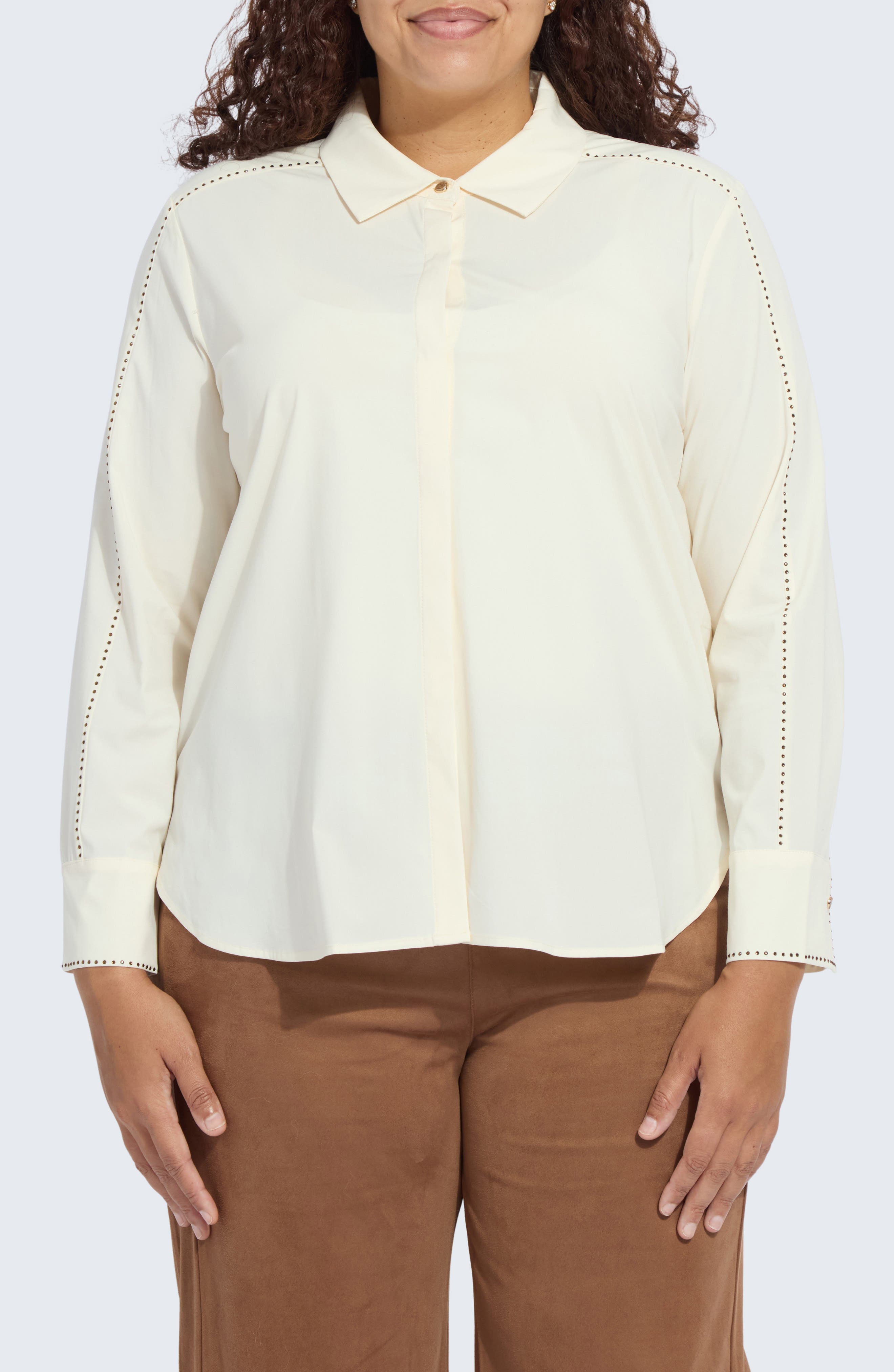 Lysse Rackel Embellished Button-Up Shirt