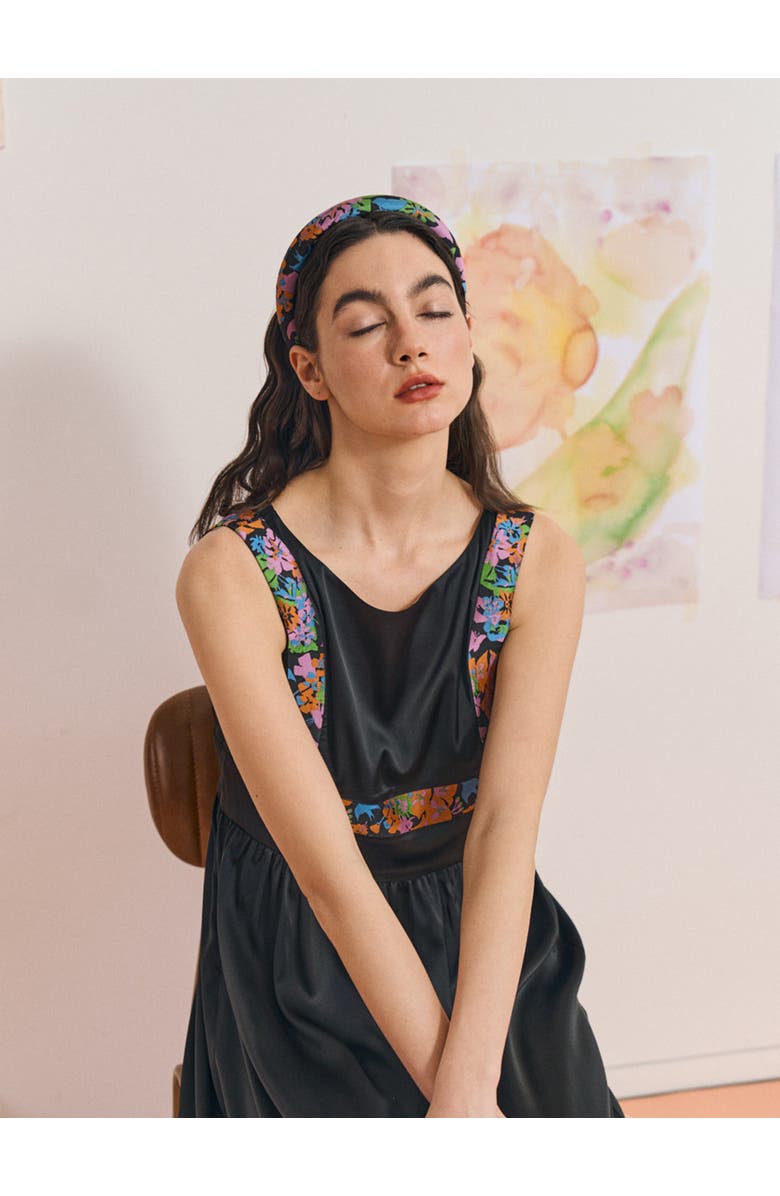 Lost Pattern NYC FRIDA x LOST PATTERN "Frida's Garden" Jacquard Hairband, Alternate, color, Black