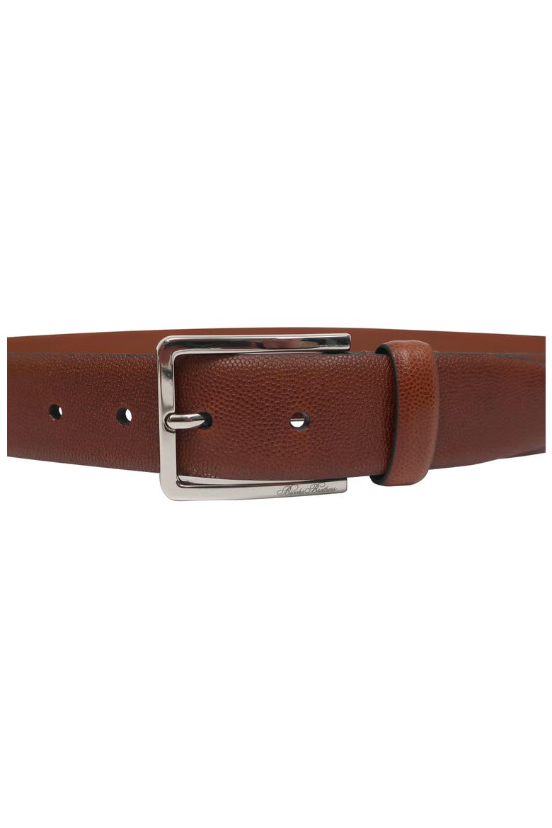 Top Grain Leather Embossed Belt, Alternate, color, Cognac
