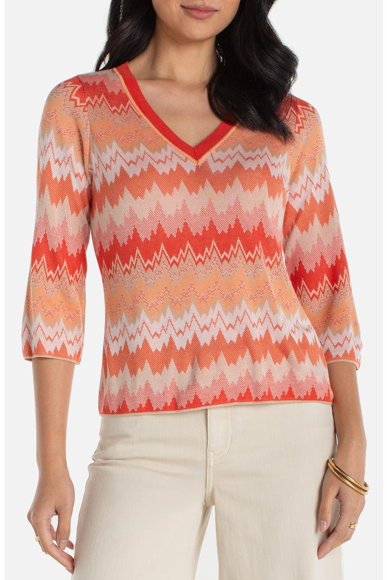 Three Quarter Sleeve Sweater, Main, color, ORANGETANCHEVRO