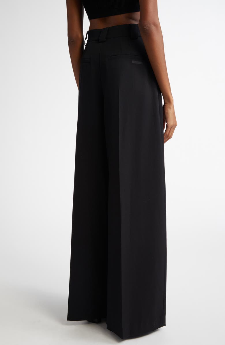 Alexander Wang Pleated High Waist Wide Leg Wool Pants, Alternate, color, 